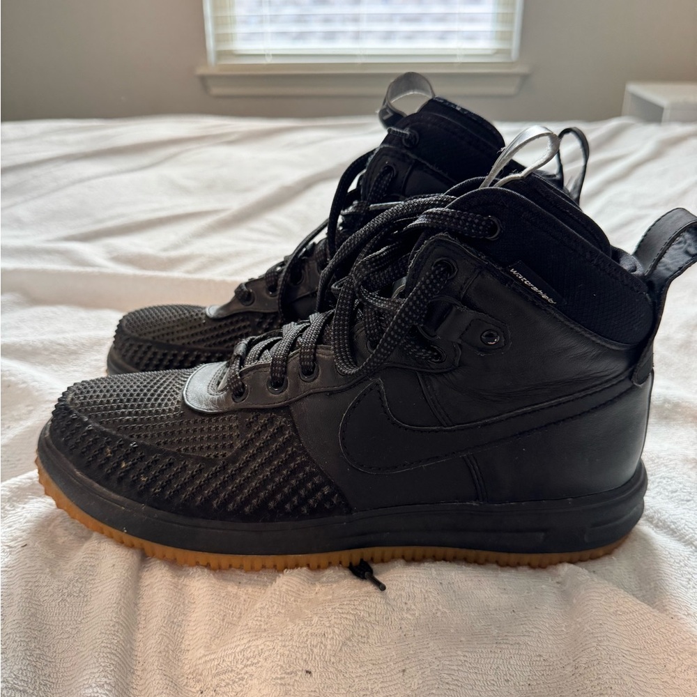 Nike Air Force Lunar Force 1 Waterproof Black High-Top Sneakers with Gum Sole